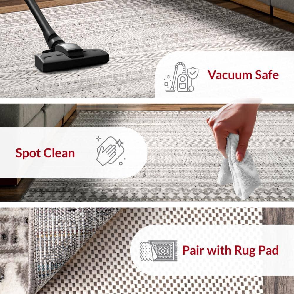 Nuloom Catherina Trellis 9x12 Indoor Area Rug for Living Room Bedroom Dining Room Kitchen, Grey/Ivory