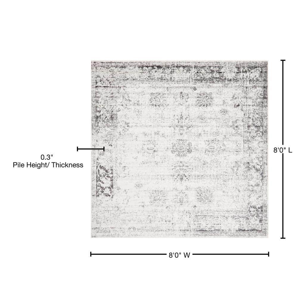Unique Loom 8' 0 x 8' 0 Sofia Casino Gray Area Rug