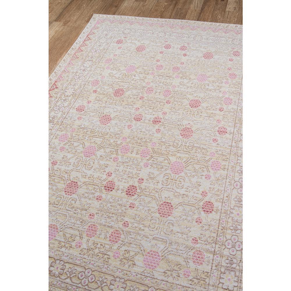 4'x6' Floral Loomed Area Rug Pink - Momeni: Modern Botanical Design, Low Pile, Polyester, Indoor Use