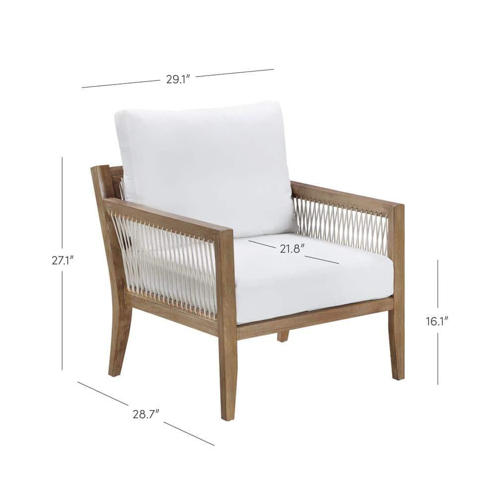Nathan James 3pc Freya Bohemian Wood Outdoor Patio Conversation Set: Acacia Frame, Removable Cushions