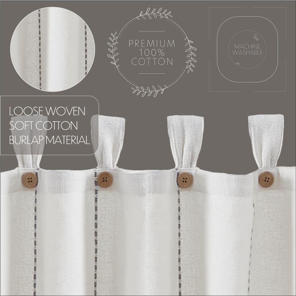 Gracie Oaks Cumberledge Stitched Burlap Tailored Window Valance