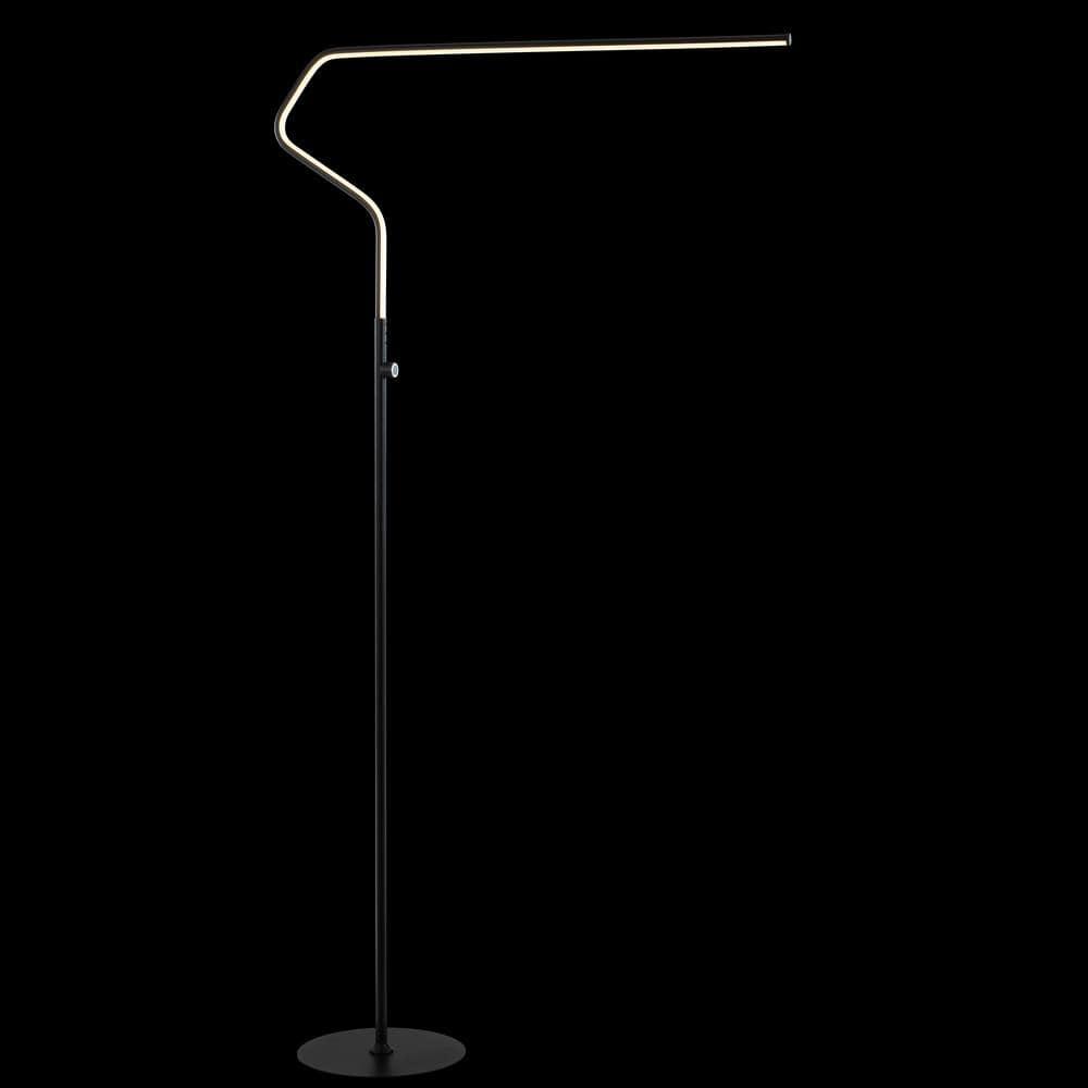 JONATHAN Y JYL7020B Julian 65.25" Integrated LED Metal Floor Lamp, Minimalistic, Modern, Contemporary for living room, dinning room, bedroom, office, Black