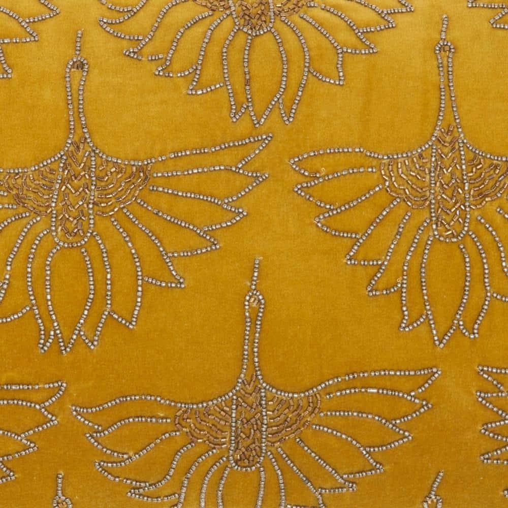 Nourison Sofia Gold Decorative Throw Pillow , 12"X20"