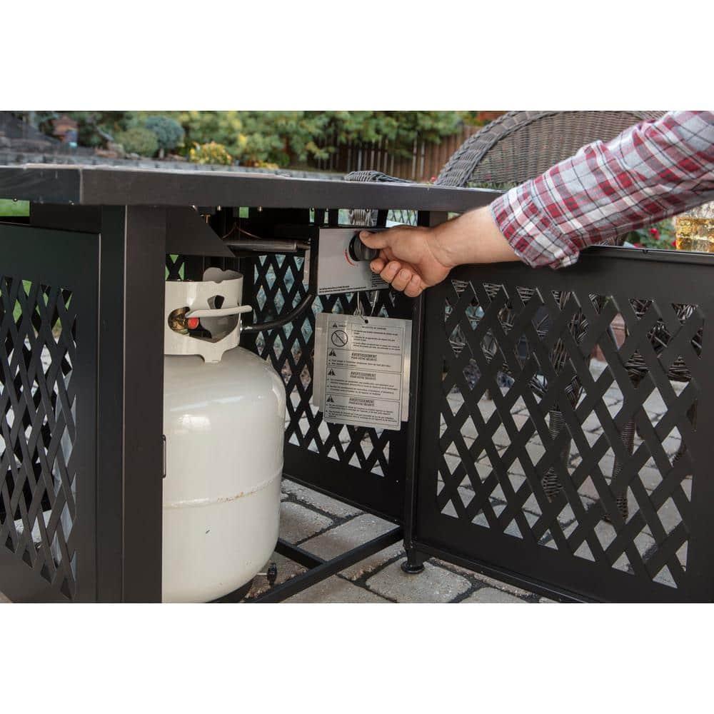 Endless Summer Endless Summer, 30" Square LP Gas Outdoor Fire Pit with Mosaic Slate Tile Mantel
