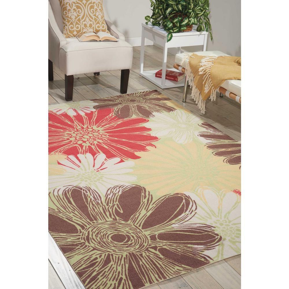 Nourison Home & Garden Green Indoor/Outdoor Area Rug RS022 5'3" x 7'5"