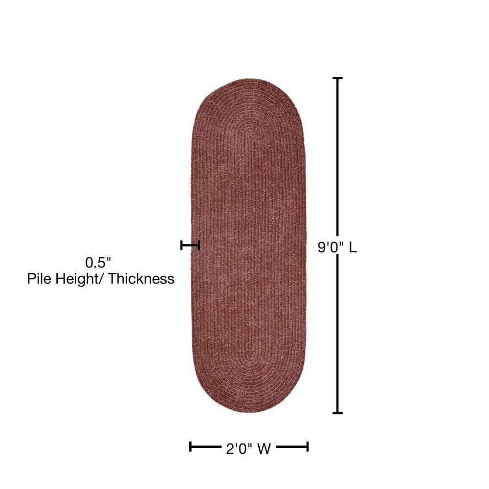 24" x 108" Chenille Solid Collection Mauve Reversible Indoor Area Utility Runner Rug - Better Trends