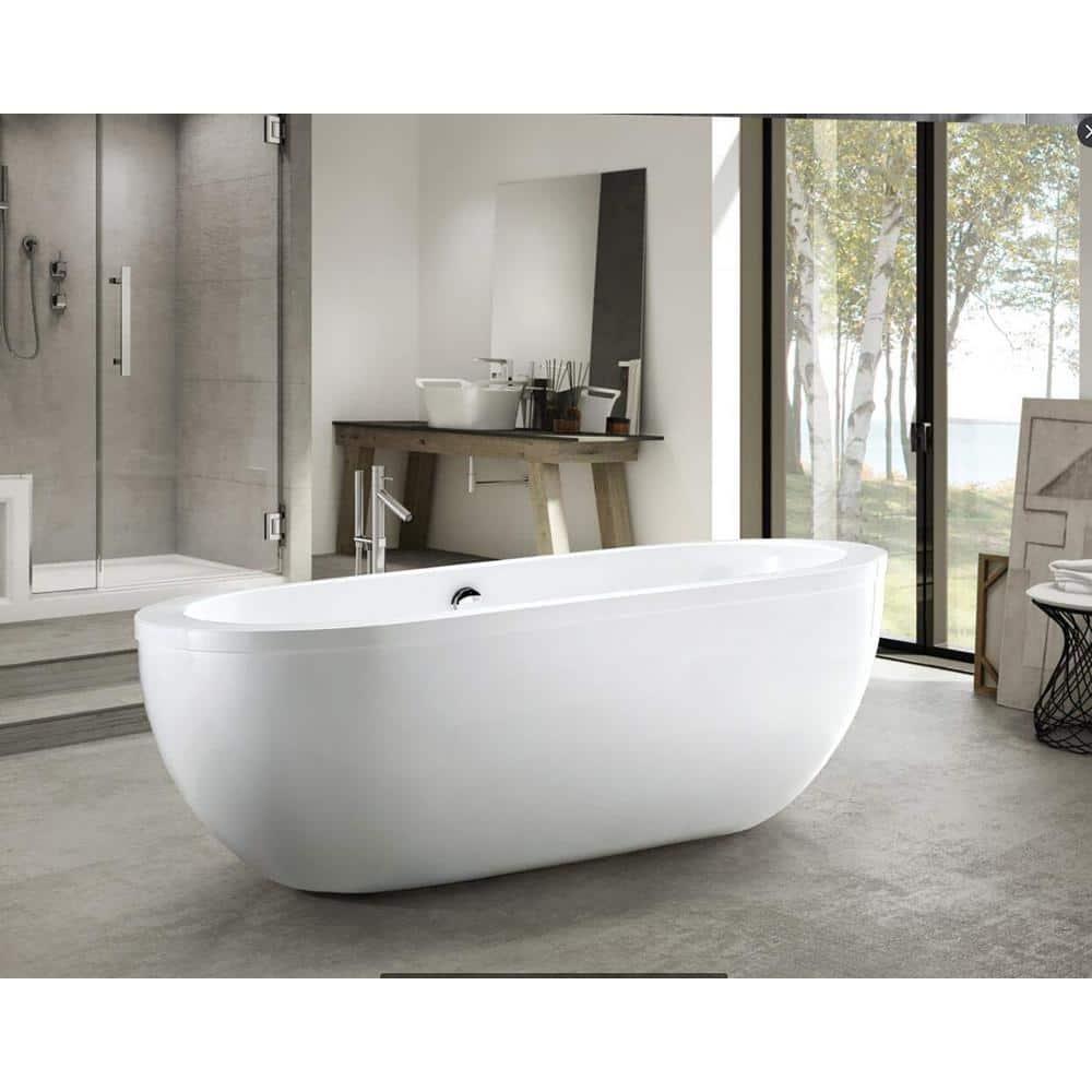 71" x 34" Freestanding Soaking Bathtub