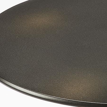 Elegant Round Black Iron and Wood Pedestal End Table