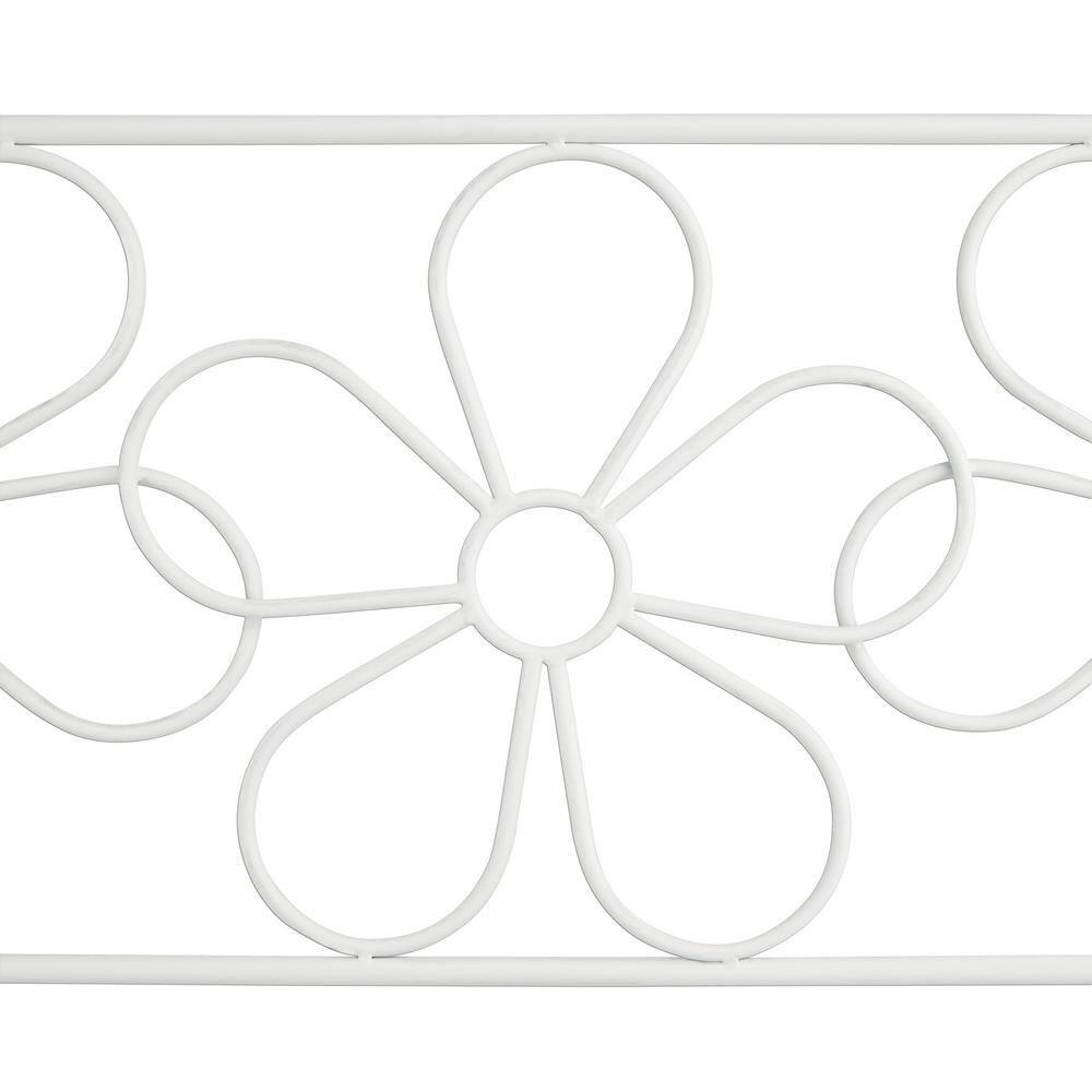 36" x 45" Daisy Metal Garden Bench White - Alpine Corporation