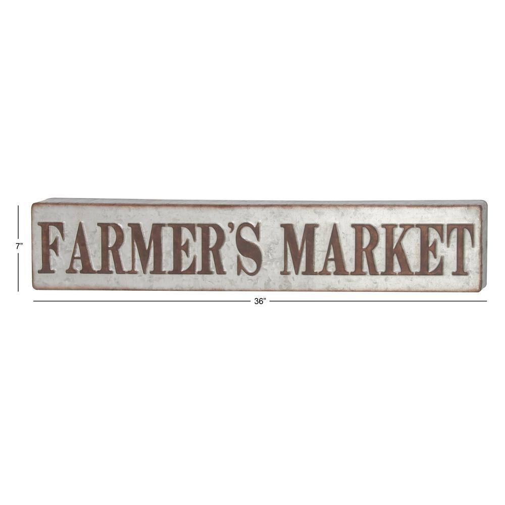 DecMode Indoor Grey Metal Farmhouse Sign Wall Decor