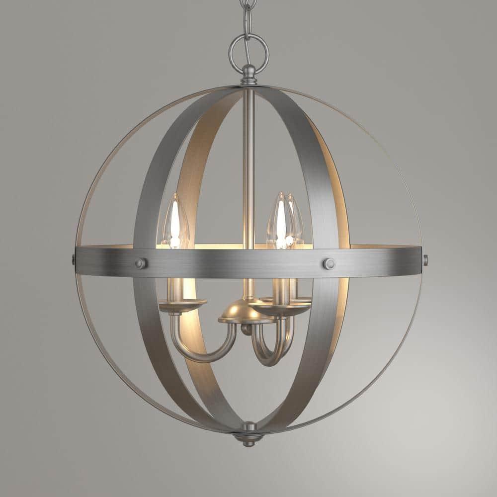 Stella Mira Three Light Pendant, Brushed Nickel