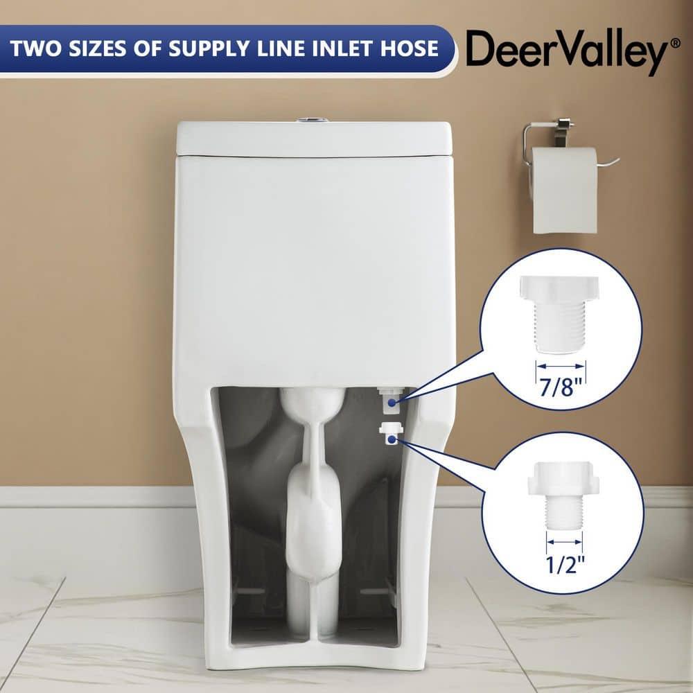 DeerValley Ally Dual-Flush Elongated One-Piece Toilet with Glazed Surface Modern Toilet with Comfort Seat Height  (Seat Included) DV-1F52816