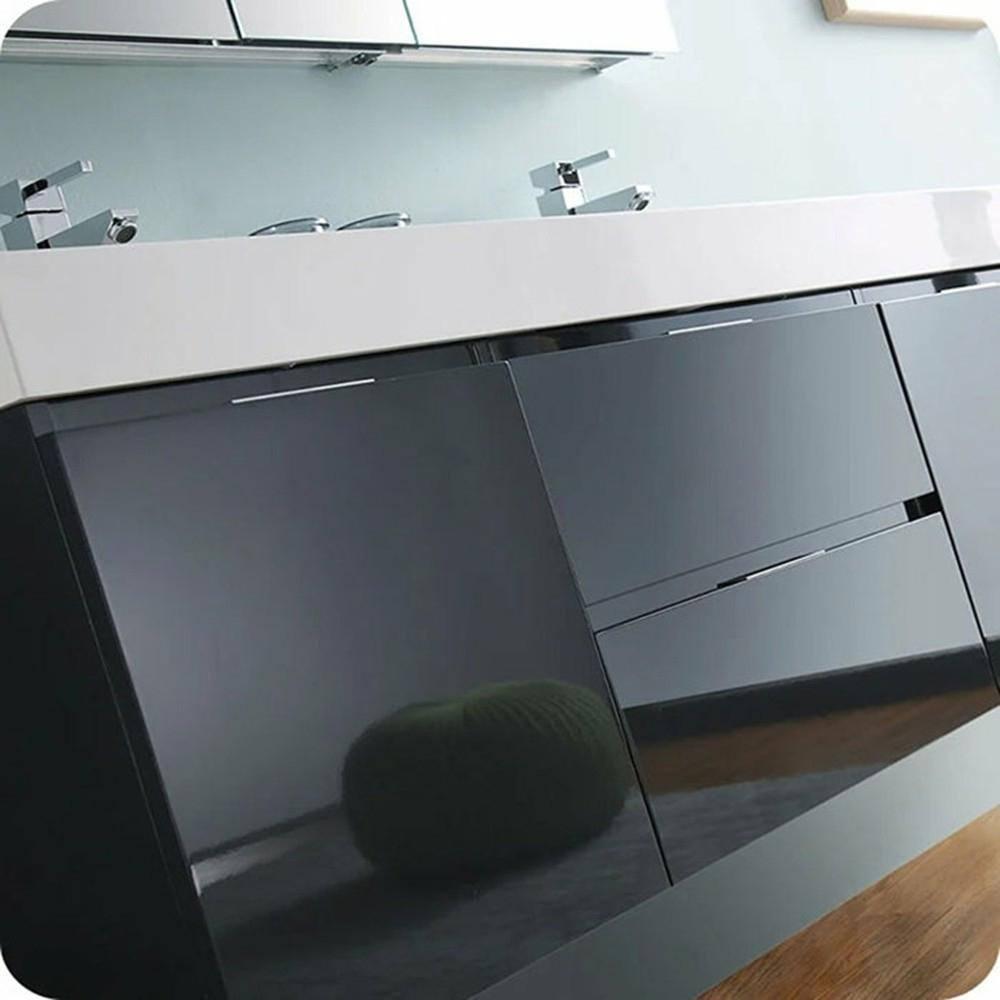 Fresca Valencia 60" Wall Mount Double Sink Bathroom Vanity with Top and Sinks (Faucets Not Included)