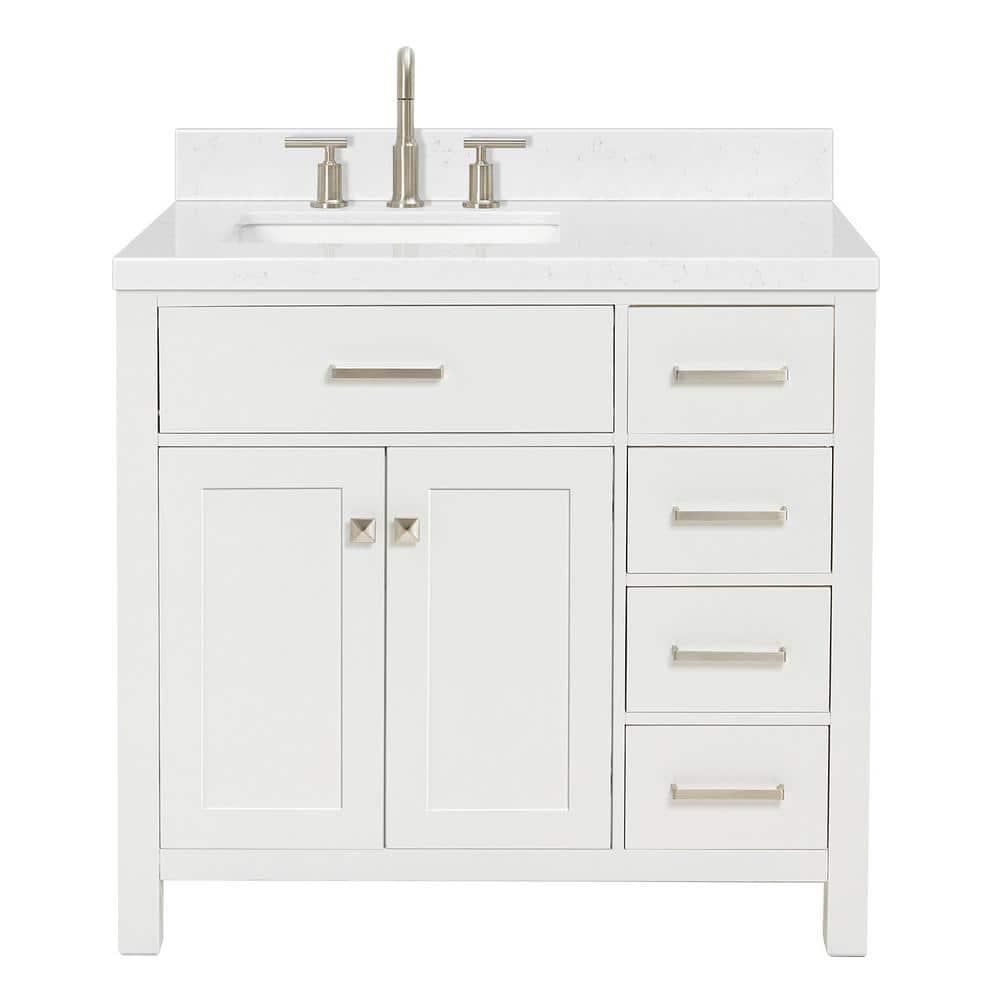 Ariel H036slcqrvo Bristol 36" Free Standing Single Basin Vanity Set - White