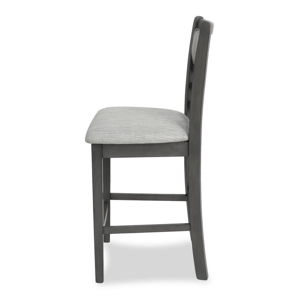 New Classic Furniture Mitchell 5-Piece Transitional Wood Counter Set in Gray