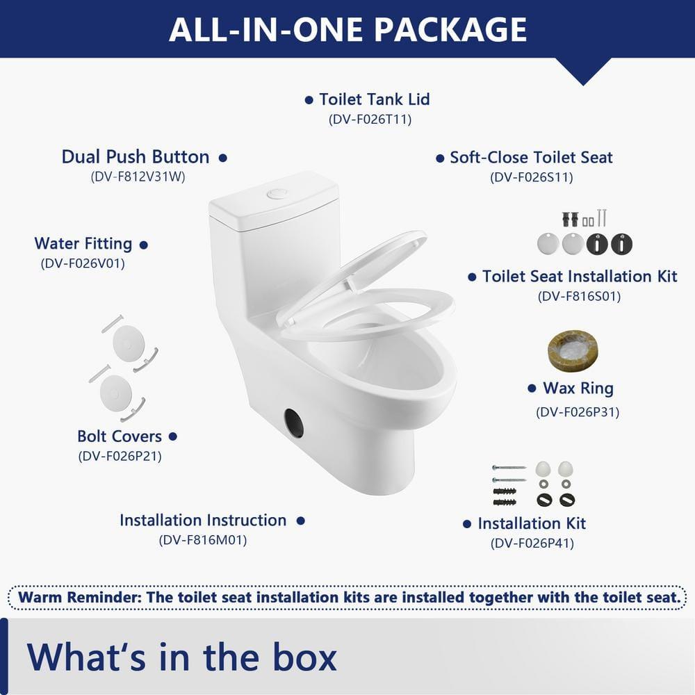 Ally Standard Bathroom Toielt, Modern Toilet with Comfort Chair Height Floor Mounted(Seat Included)