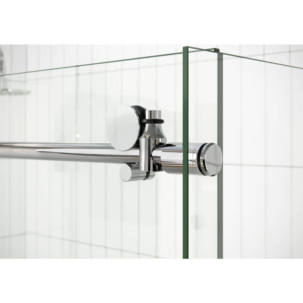Nova 48 in. x 38 in. x 78 in. 90-degree Fully Frameless Sliding Glass Shower Enclosure