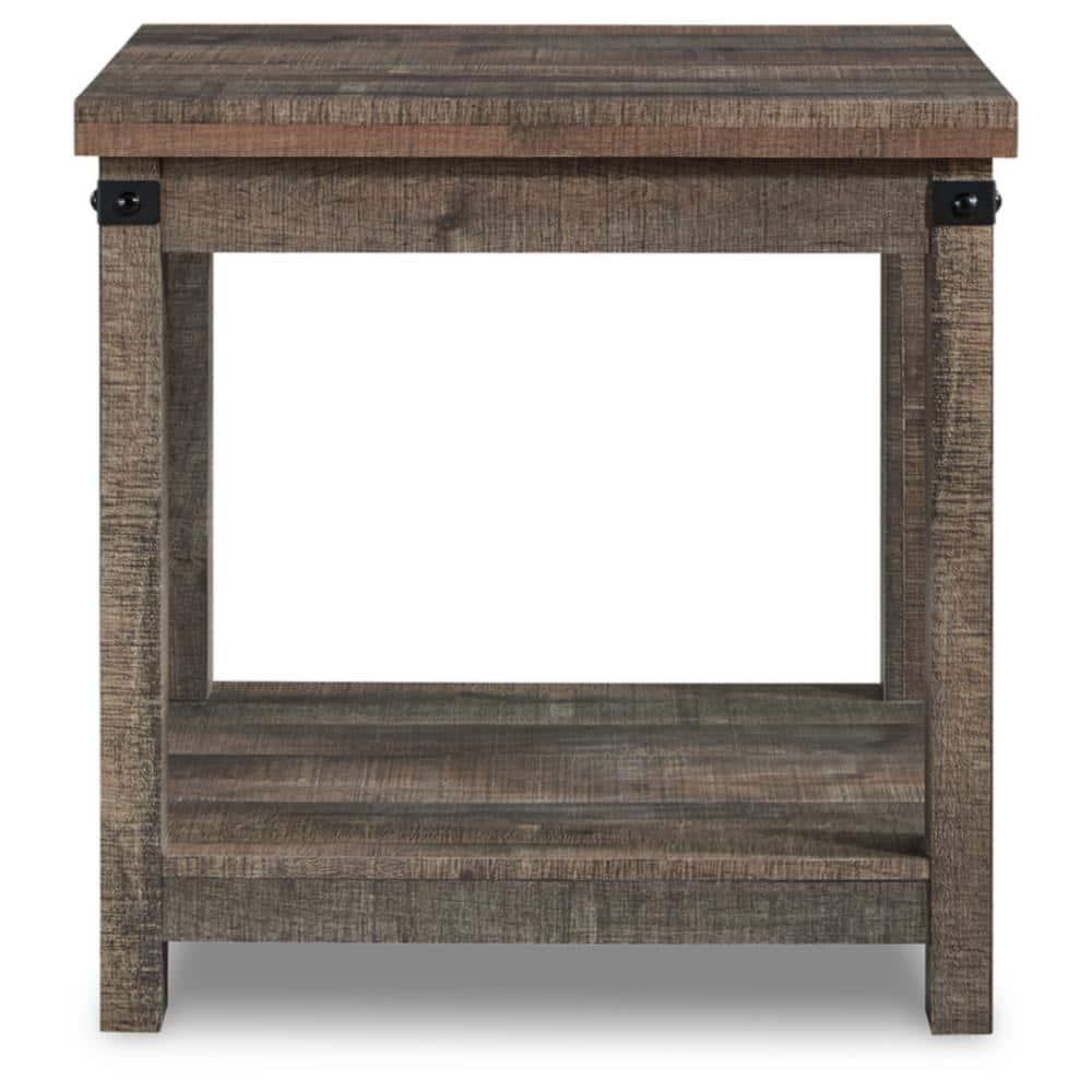 Signature Design by Ashley Casual Hollum End Table, Rustic Brown