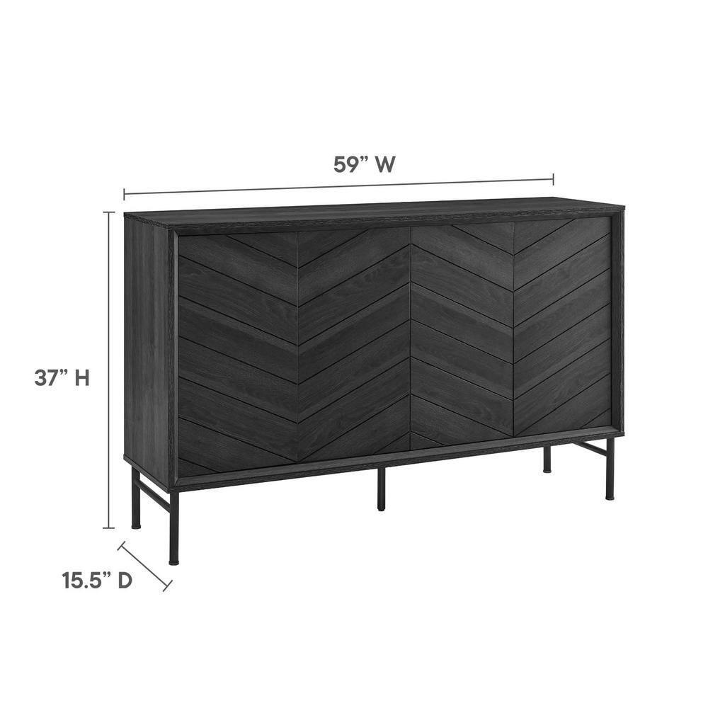 Modway Harper Chevron Sideboard in Black