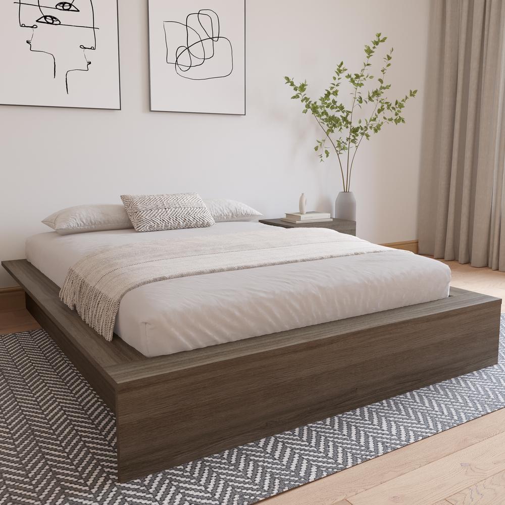 Nexera Queen James Platform Bed Gray
