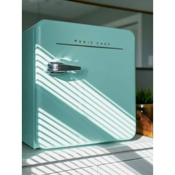 Magic Chef Magic Chef 1.6 Cubic Feet Retro Style Mini Fridge with Interior LED Light, Mint