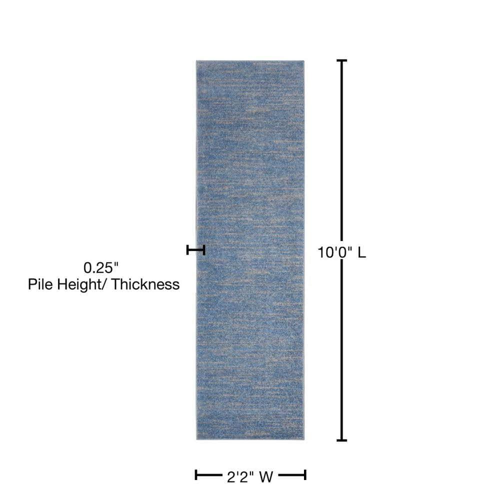 Nourison Nourison Essentials NRE01 Indoor/outdoor Area Rug - Blue/Grey 2'2" x 10'