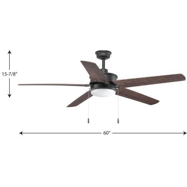 P2574-8030K-Progress Lighting-Whirl - Wide - Ceiling Fan - 1 Light - Damp Rated in Transitional style - 60 Inches wide by 15.88 Inches high-Forged