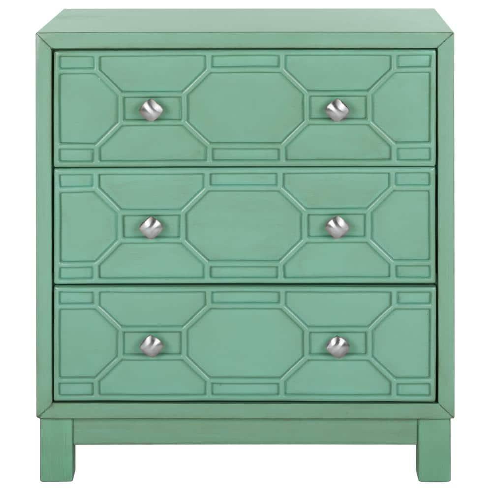 Izumi 3 Drawer Chest - CHS9201 - Turquoise - Safavieh