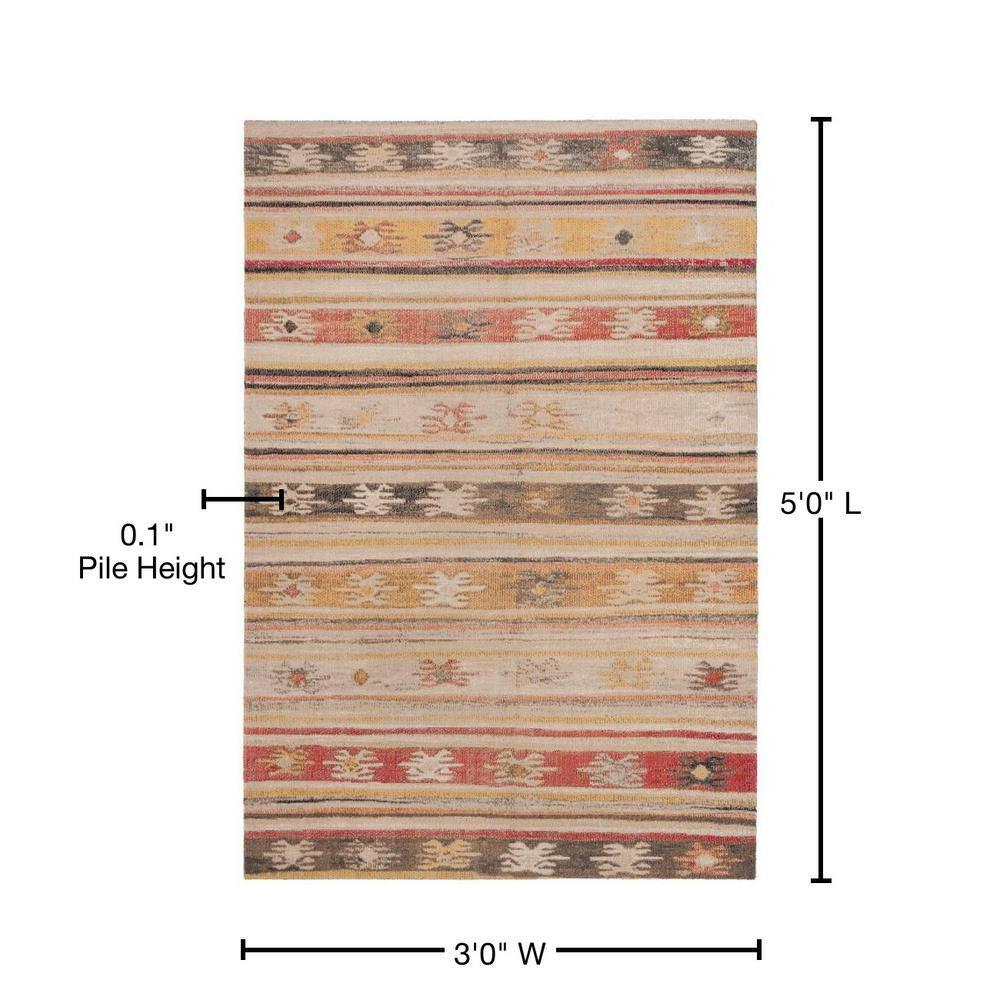 Montage MTG238 Power Loomed Indoor/Outdoor Accent Rug - Taupe/Multi - 3'x5' - Safavieh