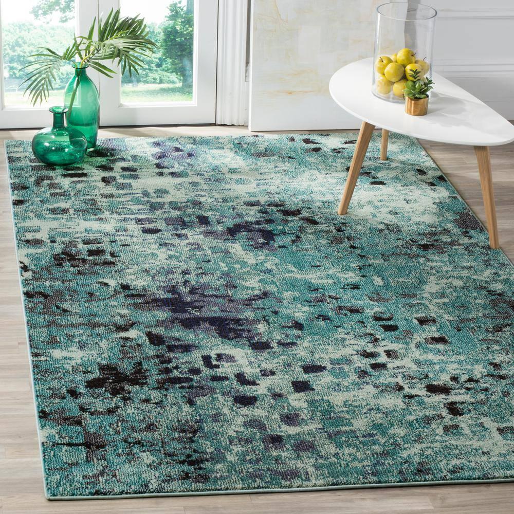 Monaco MNC225 Power Loomed Indoor Accent Rug - Light Blue/Multi - 3'x5' - Safavieh