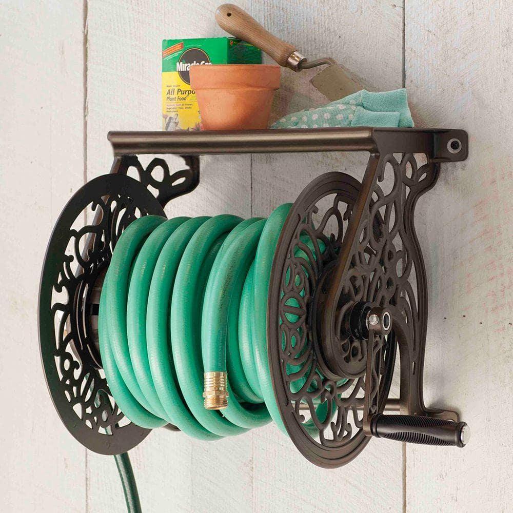 Liberty Garden LBG-704 125' Steel Decorative Garden Hose Wall Mounted Reel