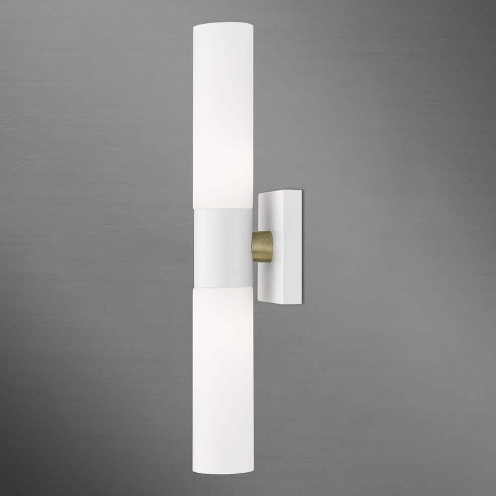 Livex Lighting Textured White ADA 2-Light Vanity Sconce