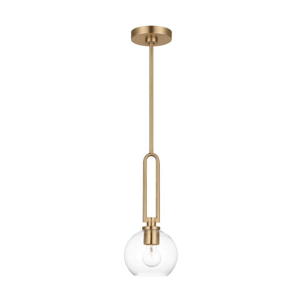Codyn Satin Brass Mini Globe 1-Light Indoor/Outdoor Pendant