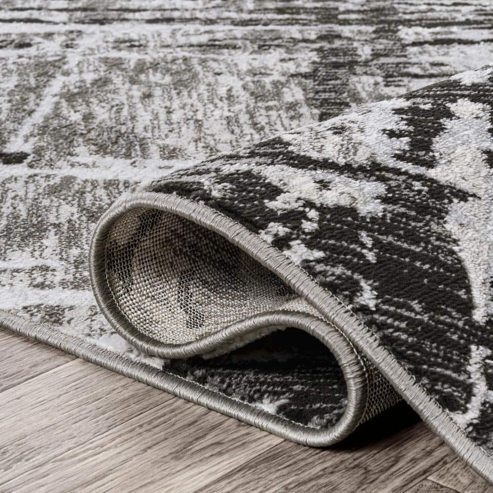 JONATHAN Y Slant Modern Abstract Black/Gray 3 ft. x 5 ft. Area Rug