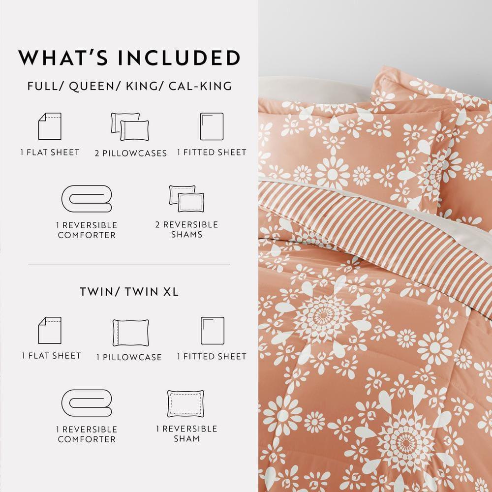 7-Piece Bedding Bundle - Pattern Comforter and Sheet Set