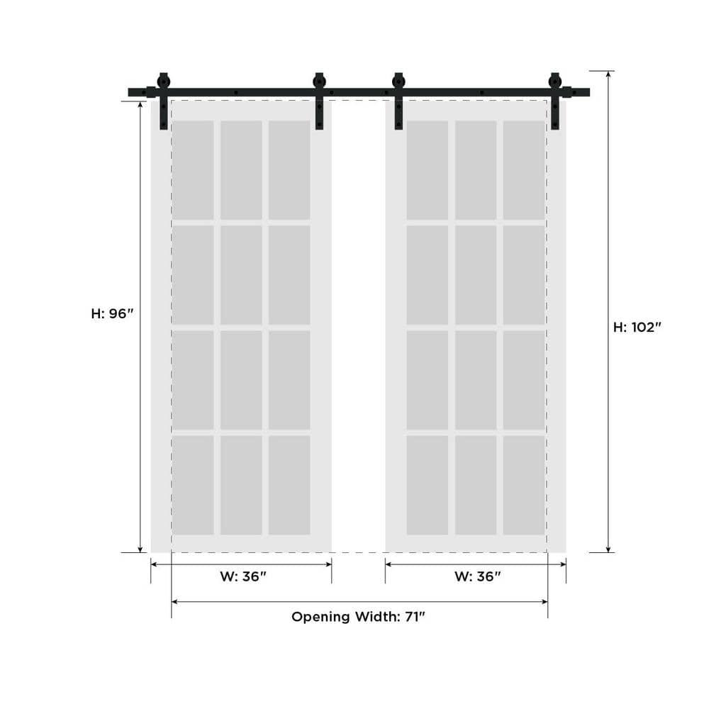 SARTODOORS 2113 Solid + Manufactured Wood Paneled French Doors