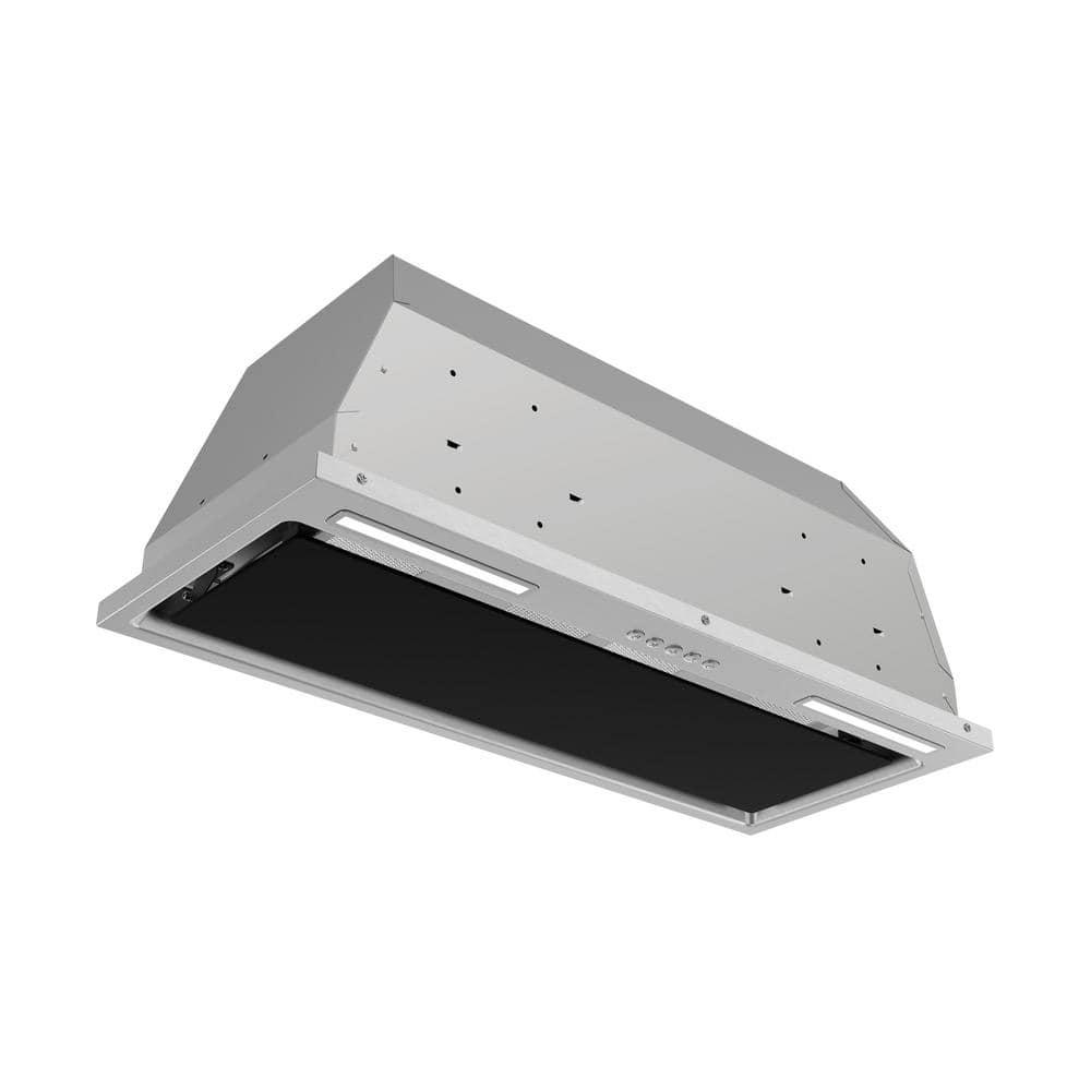 Streamline 28 in. Curino Ductless Insert 350 CFM Range Hood in Glossy Black with Mesh Filters, Electronic Button Control, LED Lights