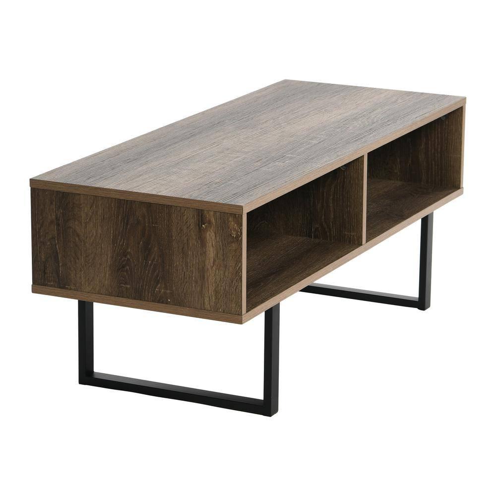 Household Essentials Jamestown TV Stand: Engineered Wood, Iron Frame, for 42" TVs Ashwood