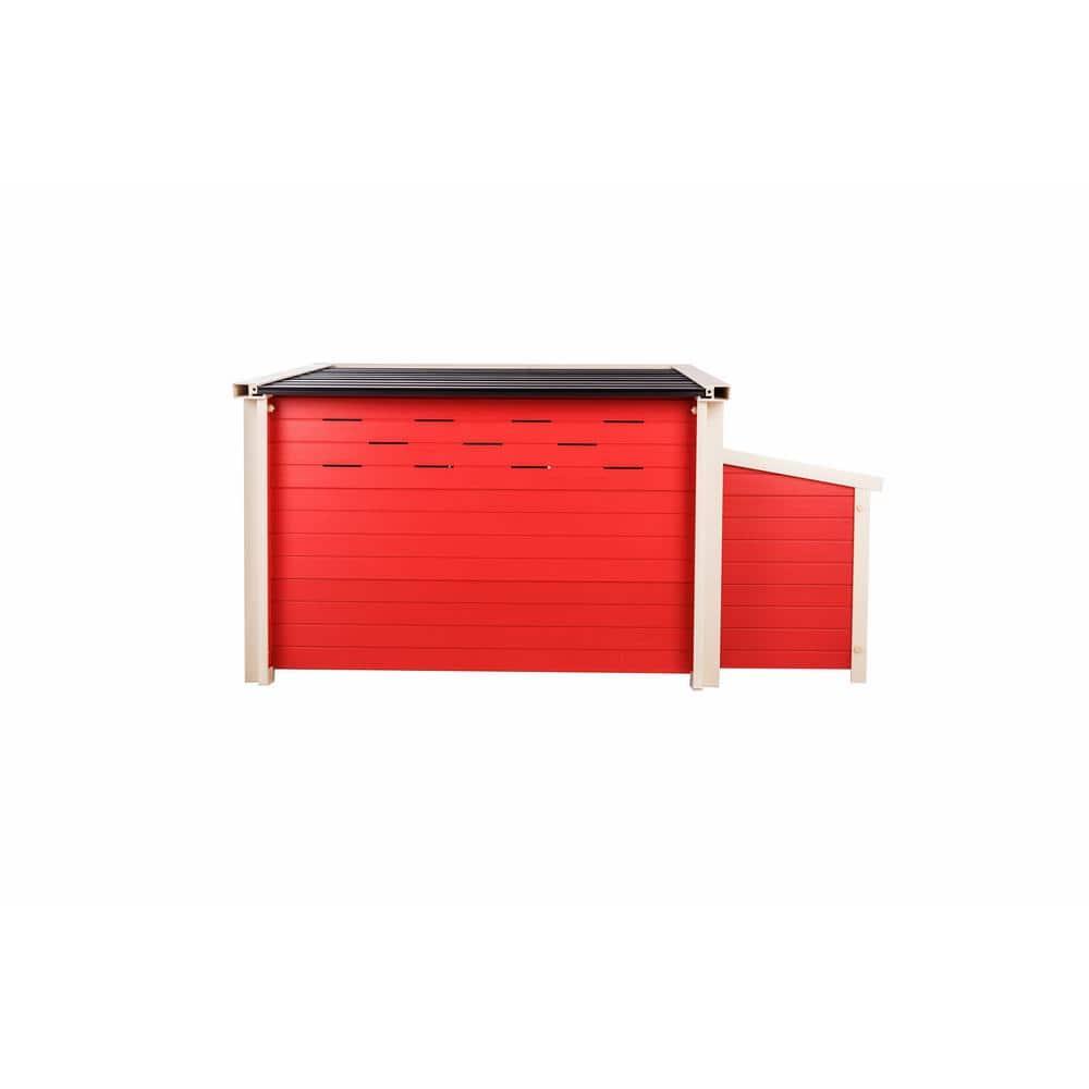 New Age Pet® ECOFLEX® Red Fontana Chicken Barn, Eco-Friendly and Non-Toxic Urban Coop for 2-3 Chickens, Easy Assembly, with Nesting Box and Roosting Bars, Moisture and Odor Resistant