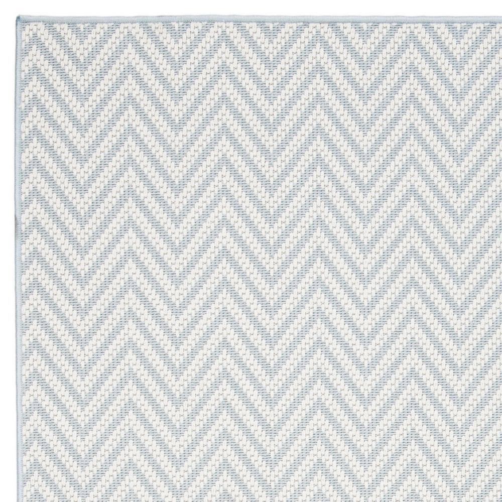 SAFAVIEH Bermuda Amina Geometric Chevron Indoor/Outdoor Area Rug Light Blue/Cream, 8' x 10'