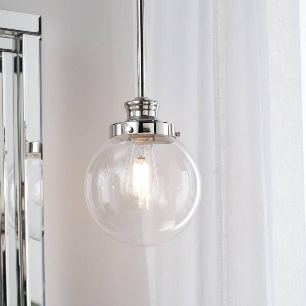 Progress Lighting Replay 1-Light Bath & Vanity Wall Light, Polished Nickel, Porcelain Shade