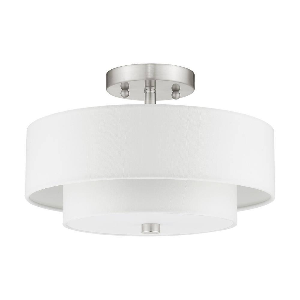 Livex Lighting Claremont 2 - Light Semi-Flush Mount in  Brushed Nickel
