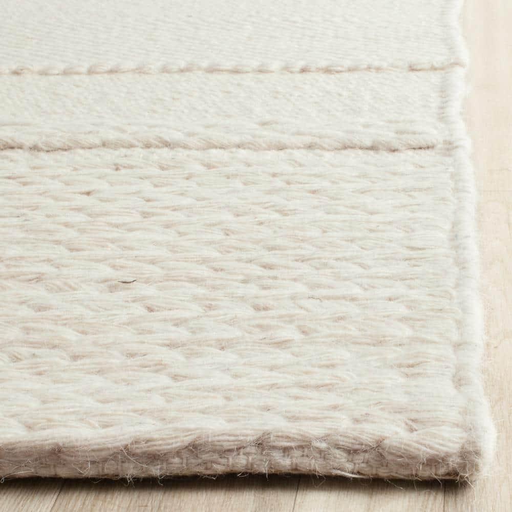 SAFAVIEH Natura Avery Solid Striped Braided Wool Area Rug, Natural, 9' x 12'