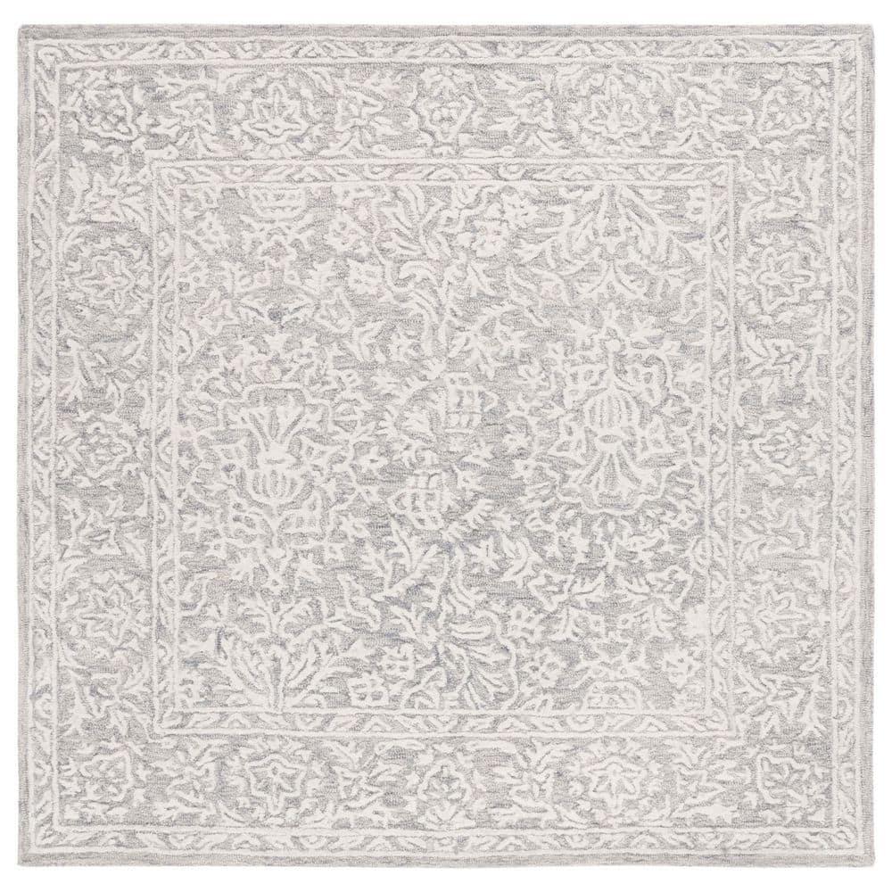 Metro MET864 Hand Tufted Indoor Area Rug - Dark Grey/Ivory - 6'x6' - Safavieh