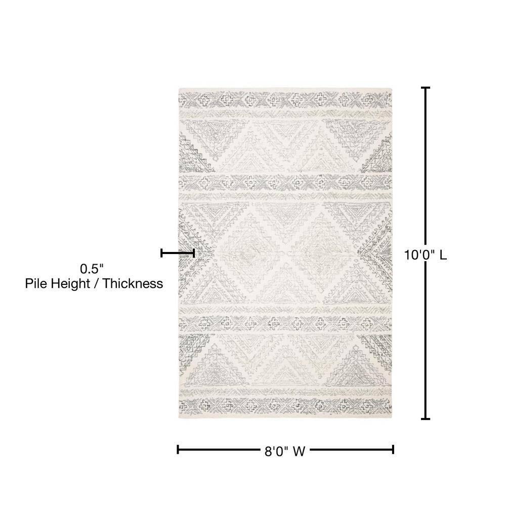Micro-Loop MLP206 Hand Tufted Indoor Area Rug - Ivory/Grey - 8'x10' - Safavieh