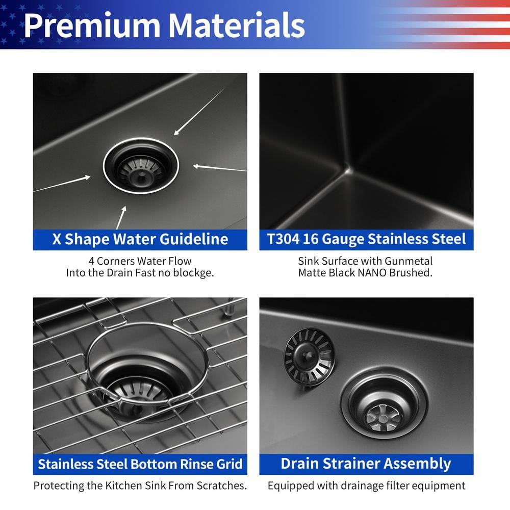 27'' L Farmhouse / Apron Single Bowl Stainless Steel Kitchen Sink