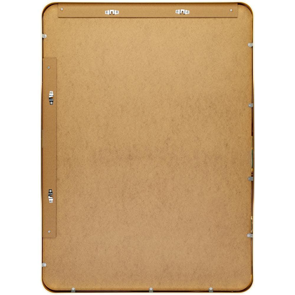 Aranya Chic Brushed Metal Rectangular Mirror in Gold & Silver