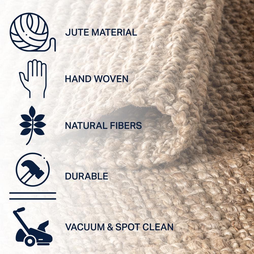 2'x8' Pata Hand Woven Chunky Jute Runner Rug, Natural - JONATHAN Y
