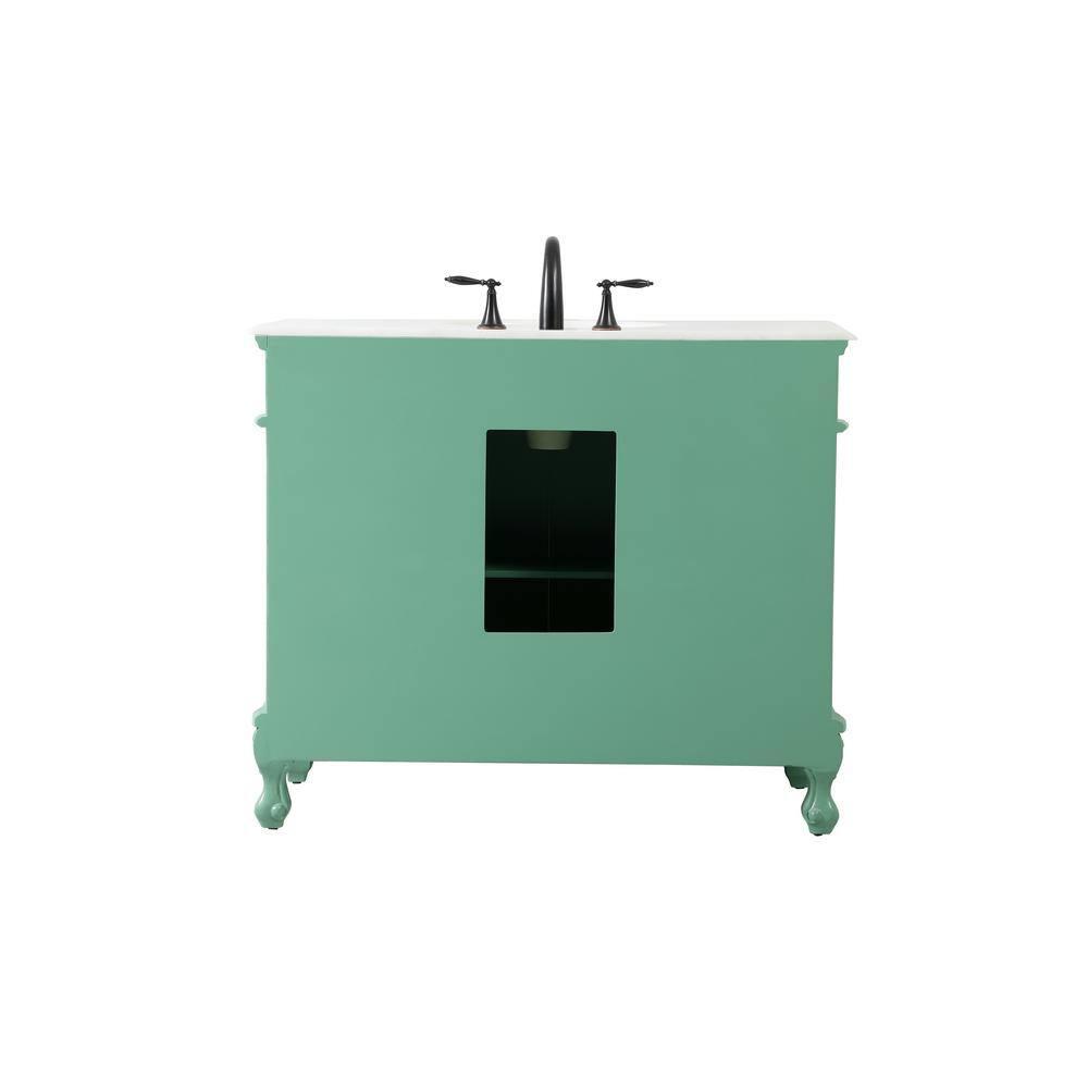 Elegant Decor Danville 42" Solid Wood Single Bathroom Vanity in Vintage Mint