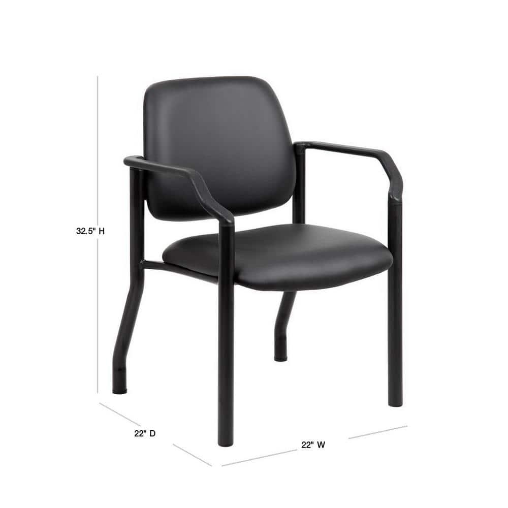 Boss Office Products Stackable Vinyl Seat Reception Chair with Metal Frame